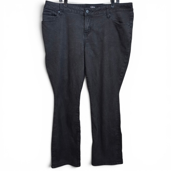 torrid Denim - Torrid Jeans Womens 18 Regular Black Denim Straight Leg Mid Rise 5 Pocket